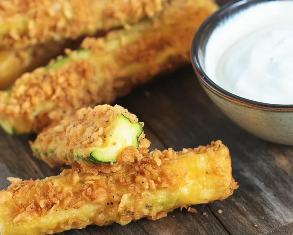 Chrupiące frytki z cukinii - zdrowa przekąska z parmezanem.