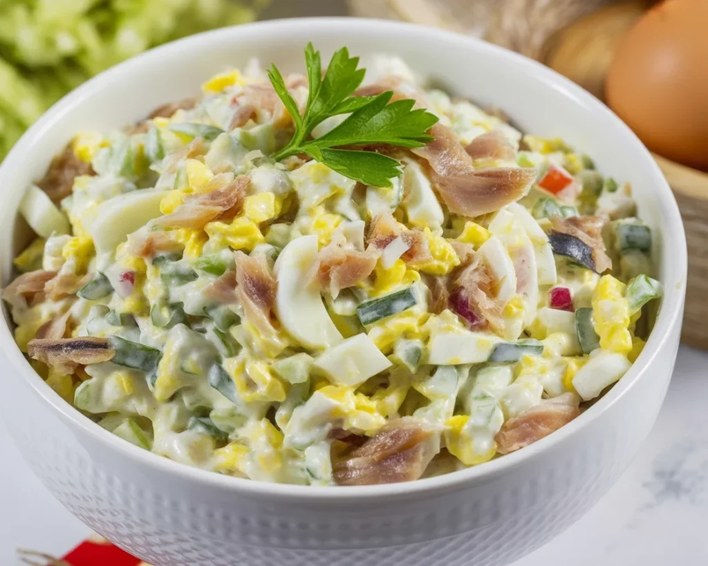 Pasta z makreli z jajkami i cebulą - idealny przepis na smaczne śniadanie.