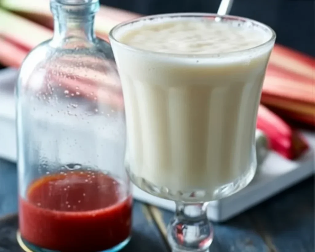 Syrop z rabarbaru użyty do przygotowania orzeźwiających drinków i koktajli.